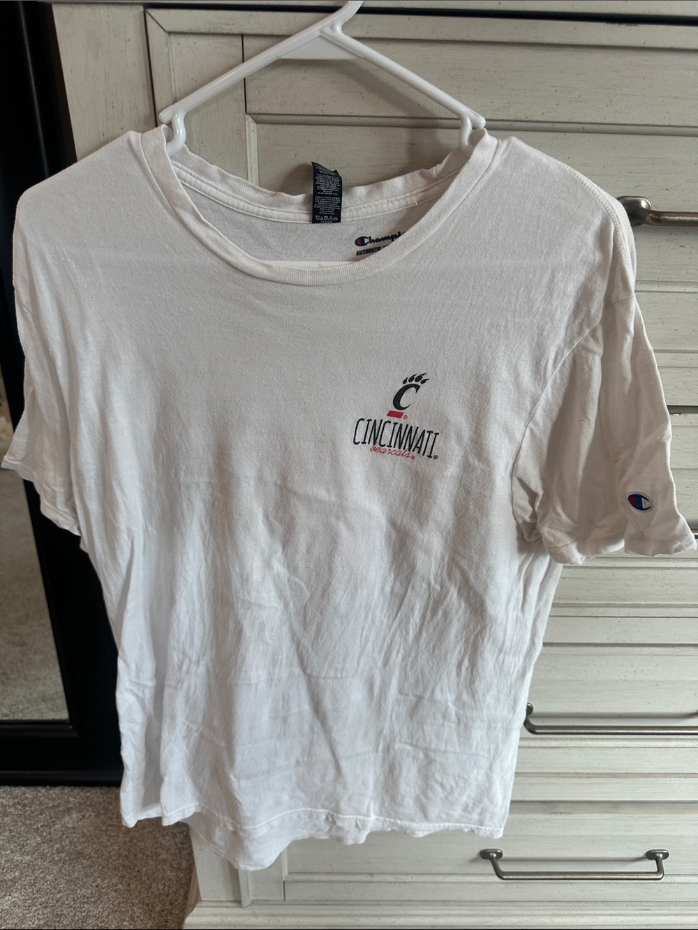 Champion White Cincinnati Bearcats Short Sleeve Tee womens
